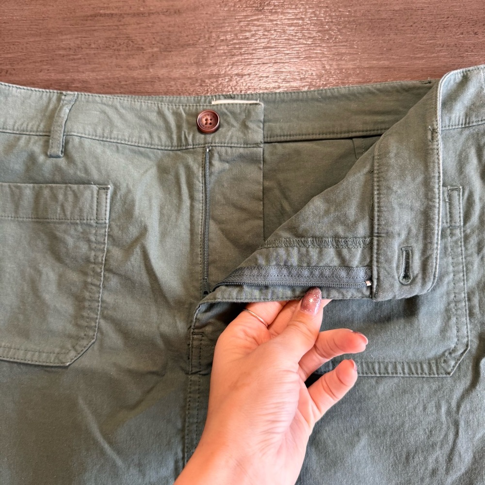 J. Crew Green Denim Mini Skirt Boho 8 - Picture 6 of 11